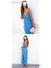 European-American Backless Spaghetti Strap Wave Slim-Fit Slit Maxi Dress
