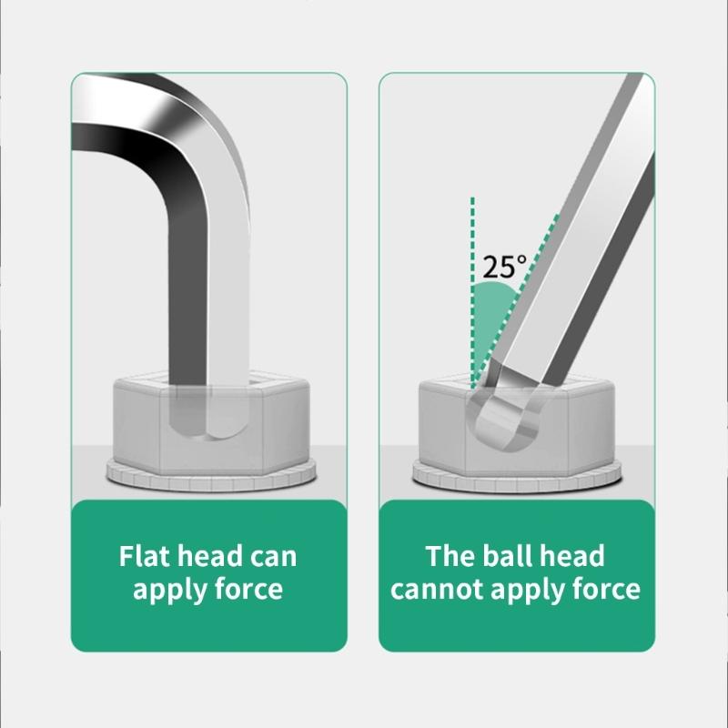 Professional 9Pcs Hex Key Wrench Set With Precise Size Marking Ideal For Bike Maintenance And Engineering Use Tool