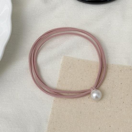 10PCS Hair Rope with Pearl Decoration High Elastic Strong Toughness Rubber Bands No Slip Versatile Headband for Commuting