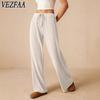 Women's Fashion Casual Solid Color Print High Waist Trousers Pants & Capris