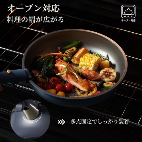 CAROTE 10-Piece Frying Pan Set, Titanium-Coated, Induction and Gas Compatible, Free of PFOA and Other Harmful Substances, 5-Layer Construction, Lightw