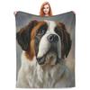 Saint Bernard Animal Plush Fleece Throw Blanket Soft Cozy Sofa