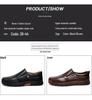 Men's Autumn Low-Top Slip-On Leather Shoes - Versatile, Breathable Casual Driving Footwear in Large British Style.
