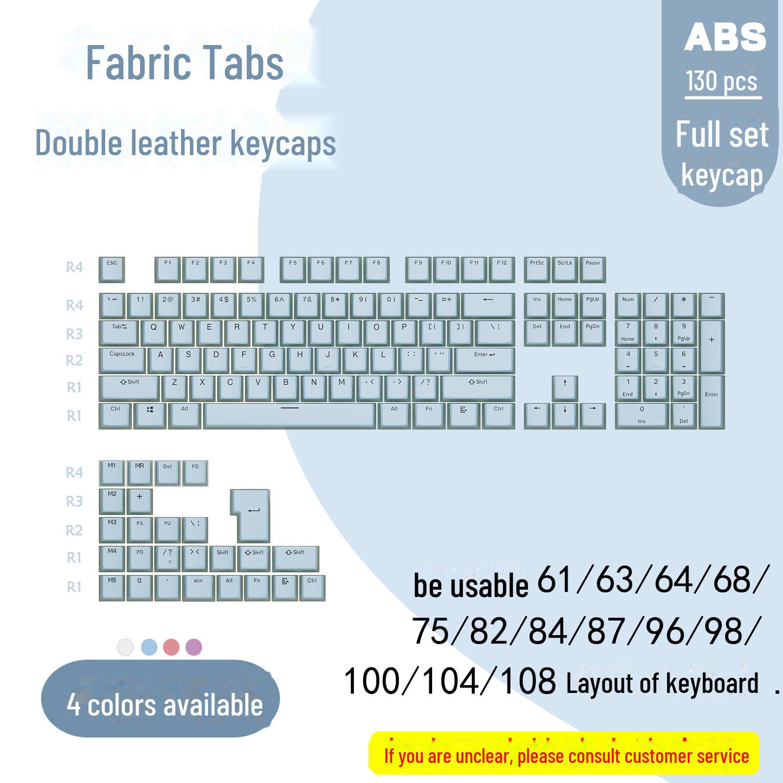 

Напівпрозорий двошаровий PBT Pudding Keycap Set для механічних клавіатур 130 keys Full Set м ятний/синій
