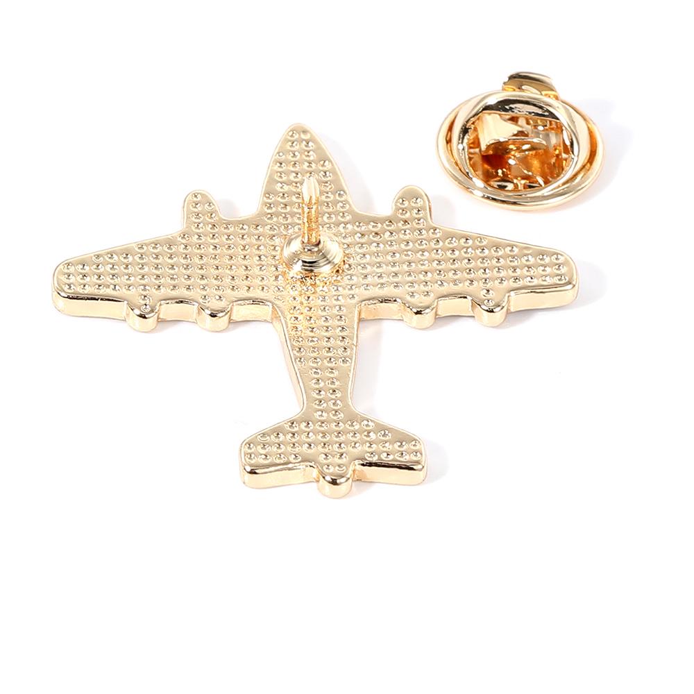 Classic The Blue Bomber Enamel Brooches Funny Airliner Passenger Plane Golden Pins For Backpack Bag Badge