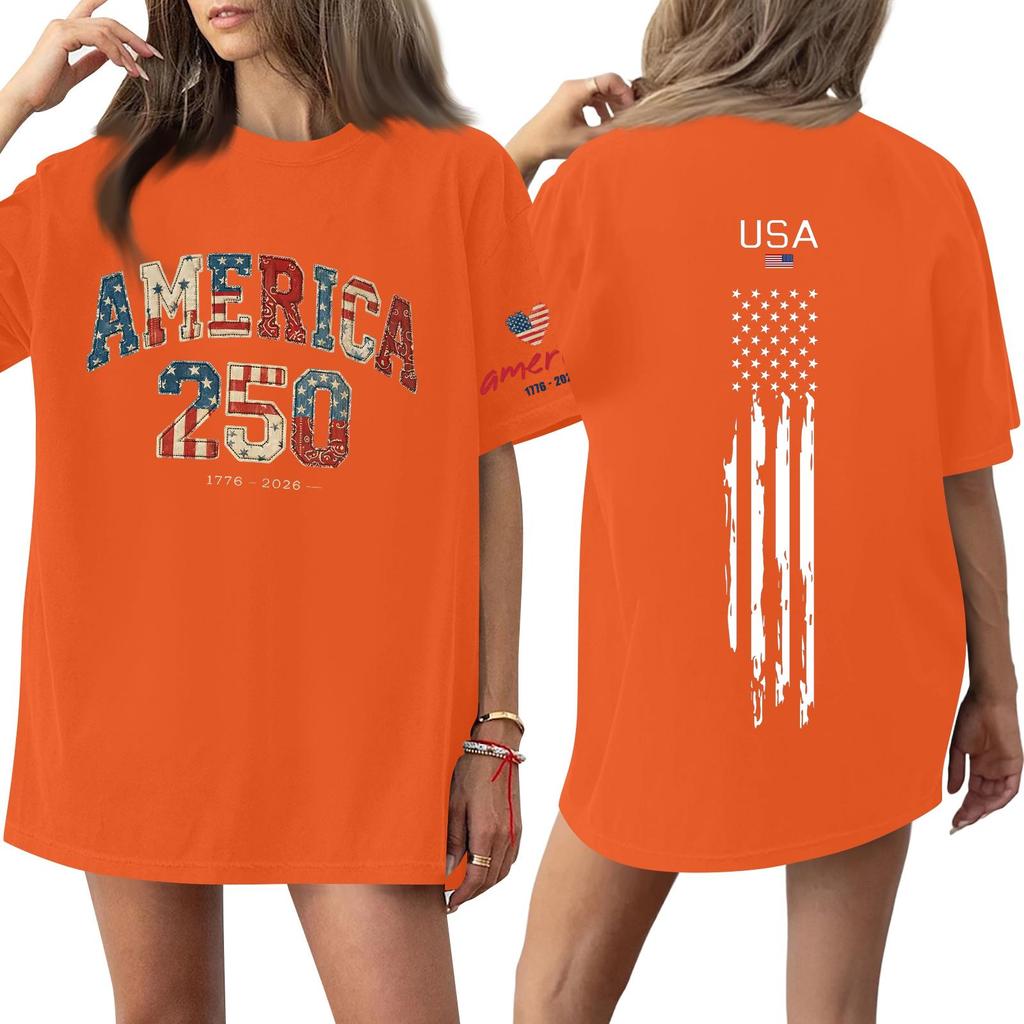 Women's Casual Fashion Round Neck Casual Print Short Sleeve T-Shirt Top