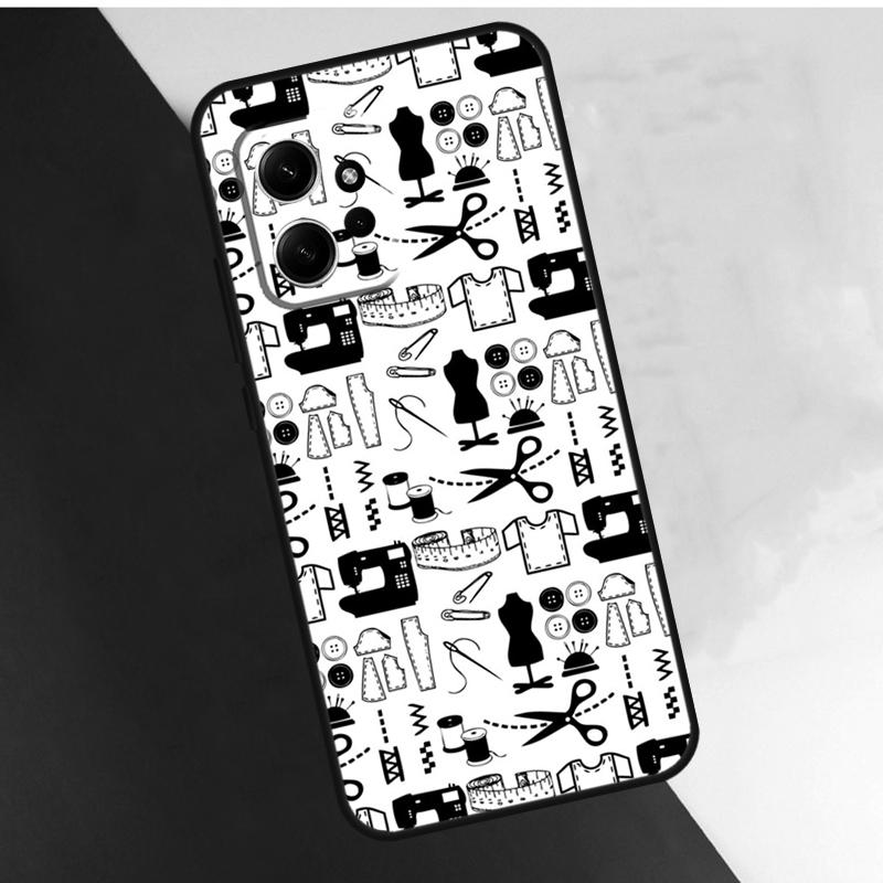 Sewing Machine Case For Xiaomi Redmi Note 12 Pro Plus Note 11 9 10 Pro 12S 11S 10S Redmi 12 9C 10C Cover