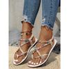 Large Size Women's Slim Strap Flat Sandals