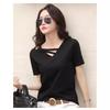 2026 Women's Korean Style V-Neck Loose Fit Casual T-Shirt - Short-Sleeved, Trendy, Available In White or Black