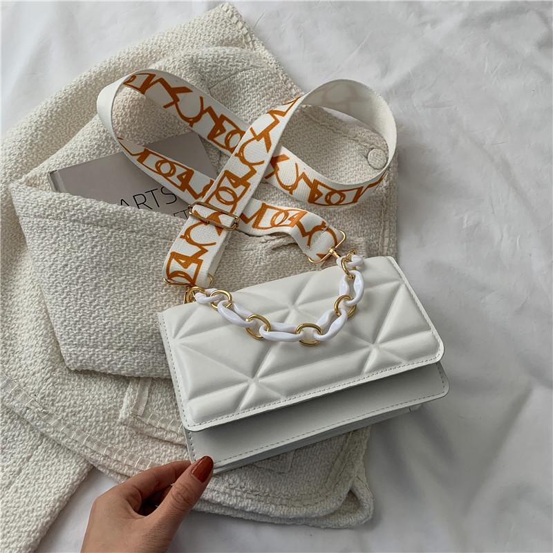 High-end Texture Classic Solid Color Shoulder Bag for Women Ins Niche Cross-body Bag Fashionable Small Square Bag