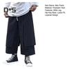 Men's Loose Fit Pants Hip-Hop Wide Leg Pants with Pockets Casual Black Layered Pants for Everyday Wear Street