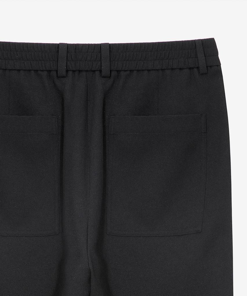 MINDBRIDGE [Couture] One-Pleat Relaxed Fit Textured Full Elastic Waist Pants