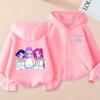 Peripheral print fashion boys and girls zip hoodie casual sweater