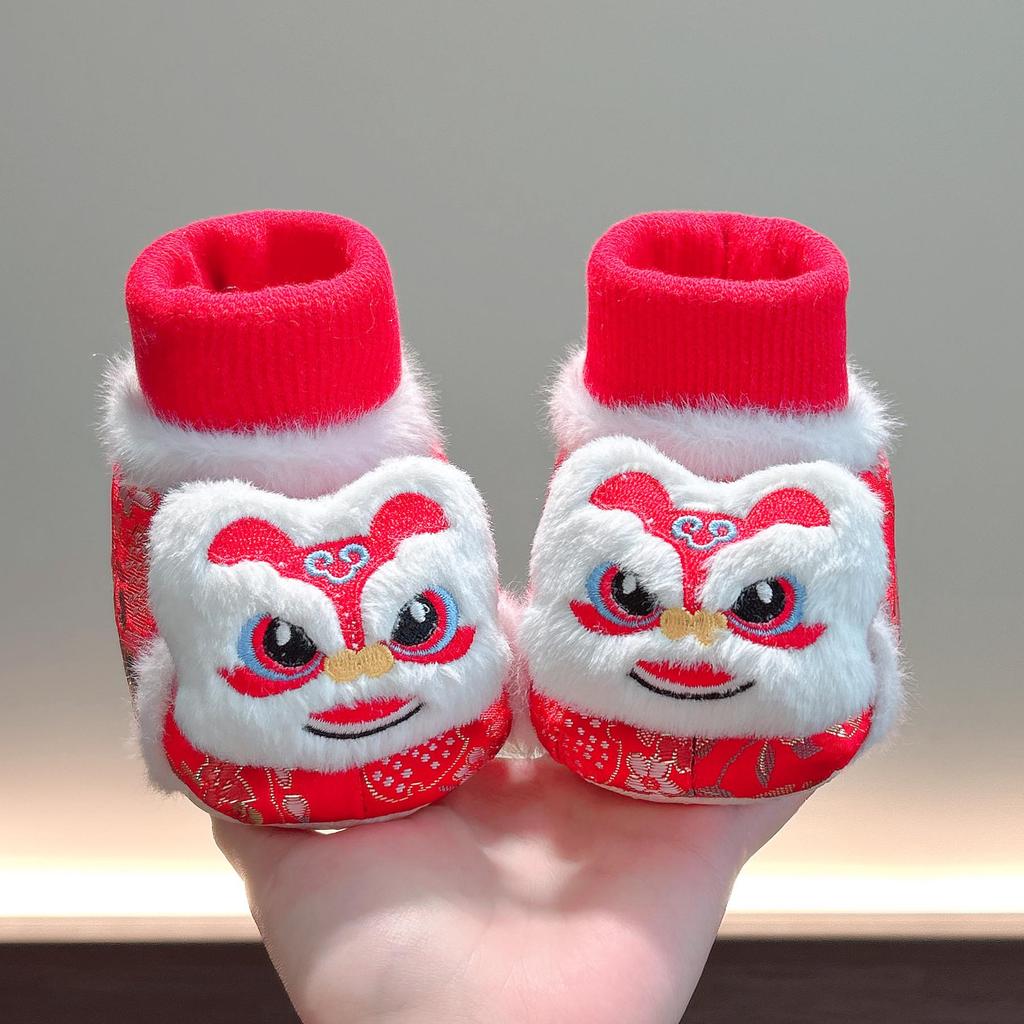 Winter-Babyschuhe mit Rotem Samtfutter – Unisex, Warm, Vor-Laufschuhe für Säuglinge