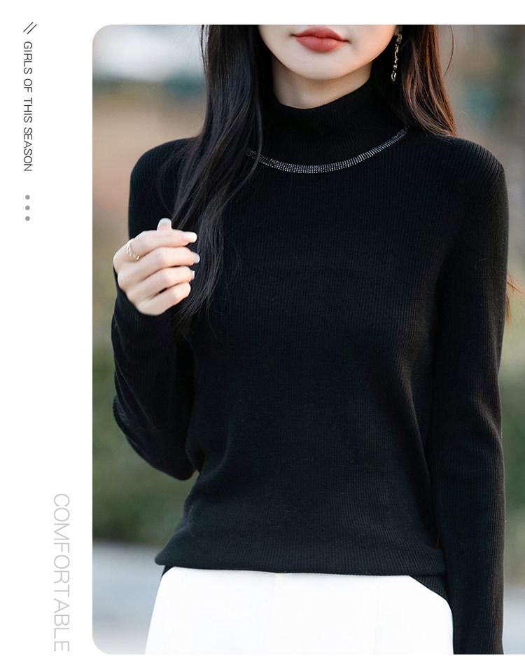 Women's Long Sleeve Slim Fit High Collar Sweater