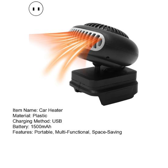 Draagbare Auto Kachel Draagbare Ventilator Kantelbeveiliging Kachel Oplaadbare USB Bureau Warmer Mini Ruimteverwarmer voor Kantoor Camping Tent