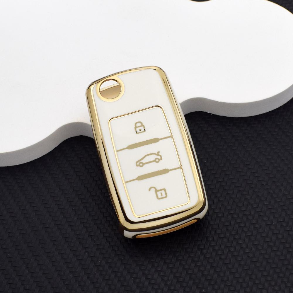 Premium Shockproof TPU Key Fob Case for VW Golf Polo Passat & Skoda Octavia - Durable Anti-Scratch Car Remote Protective Cover