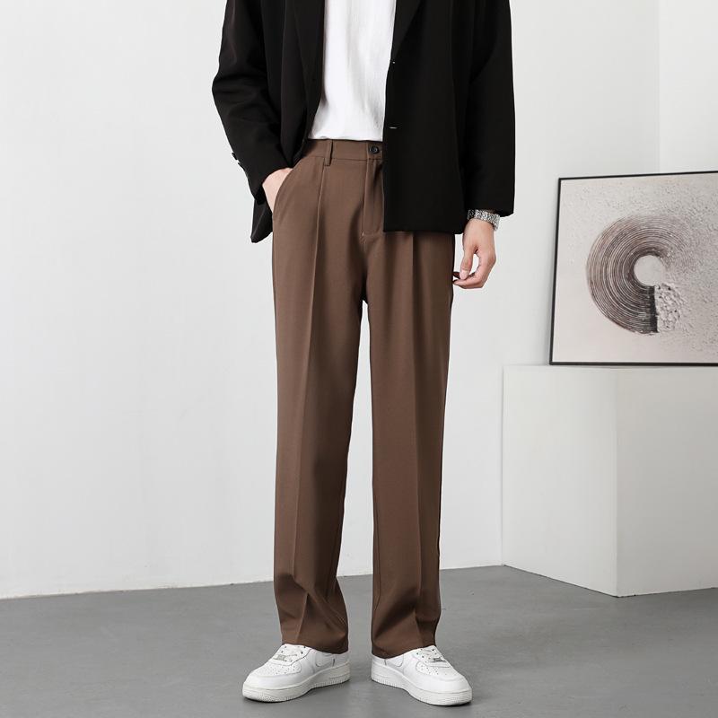 

Мужские осенние брюки свободного кроя в корейском стиле с драпировкой, белые 5XL темно-коричневого