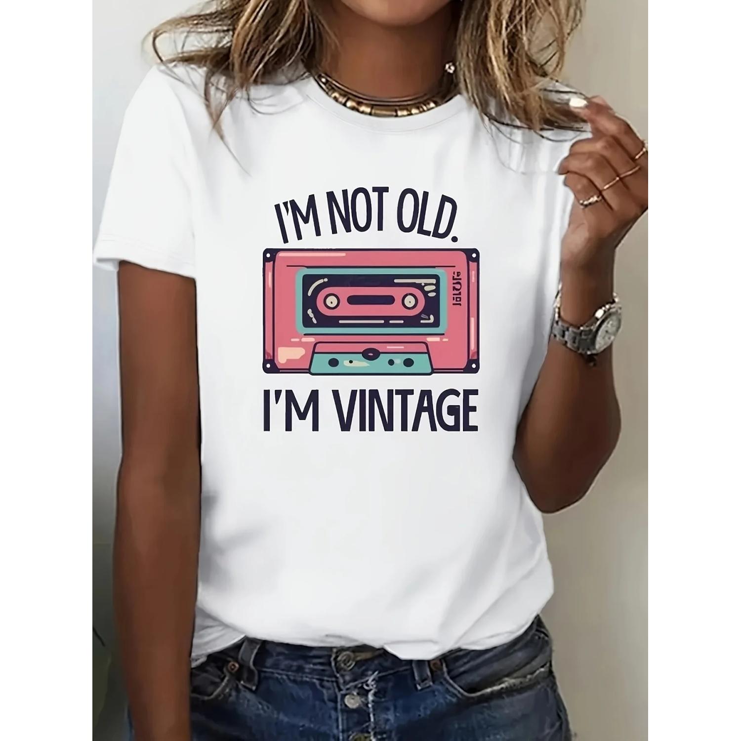 Retro Plants Printed T-Shirts, Casual Short-Sleeved T-Shirts Spring And Summer Fashion Women S Top T-Shirts S