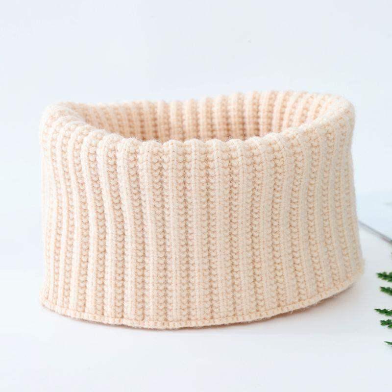 Unisex Cashmere Wool Neck Warmer: Thickened, Solid Color Knit, Warm and Protective for Autumn and Winter.