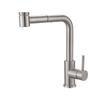Modern Single Handle Kitchen Faucet with 360° Swivel Pull Out Sprayer Stainless Steel Single Hole Sink Faucet for Hotels