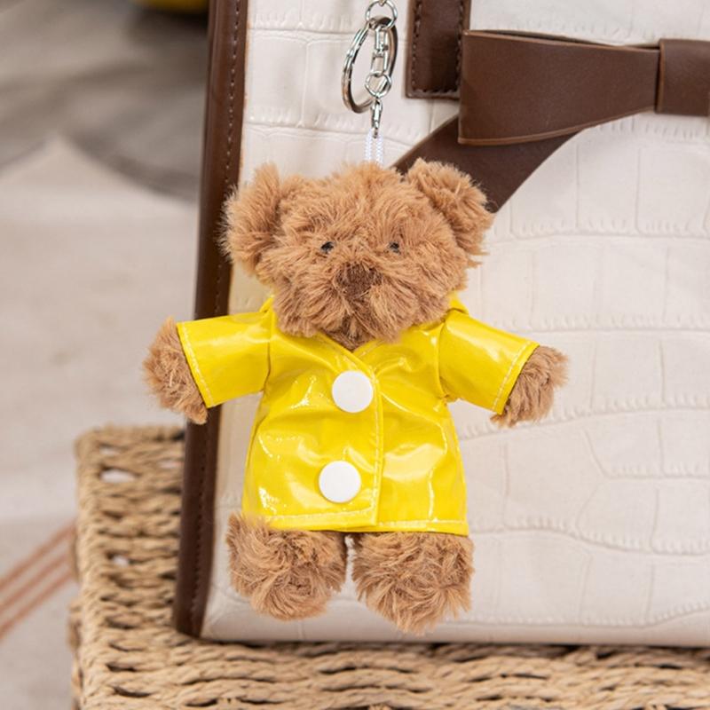 Niedlicher Mini Bär Schlüsselanhänger Weicher Schlüsselanhänger Anhänger Zarte Taschenanhänger Cartoon Bärenpuppen Geschenk für Frauen Kinder und Erwachsene