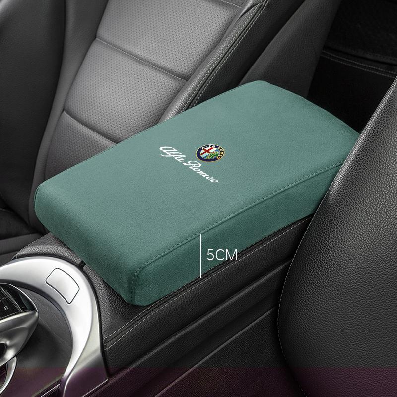 Tapetes para Apoio de Braço de Carro Almofada de Apoio de Braço em Espuma de Memória Para Alfa Romeo Giulietta Mito 159 Giulia Stelvio 156 147 Tonale Brera Disco Spider