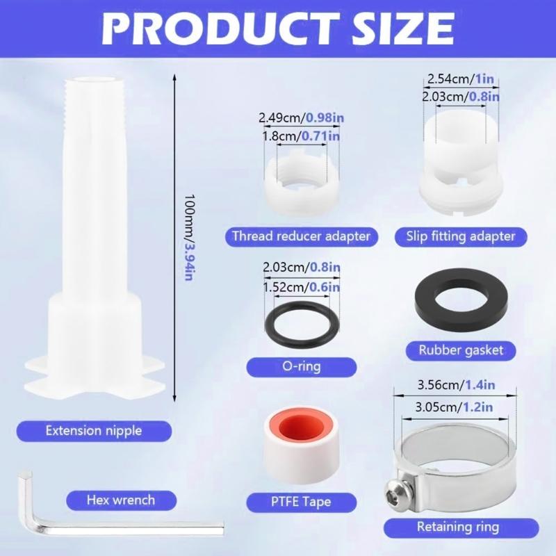 Sturdy Plastic 4 in 1 Tub Faucet Adapter Set Portable Accessory for 1/2Inch Brass and Thread Pipe Daily Casual Use