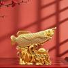 Elegant Arowana Fish Sculpture with Fengshui Symbolism Alloy Animal Figurine Ornament for Office Living Room Decoration