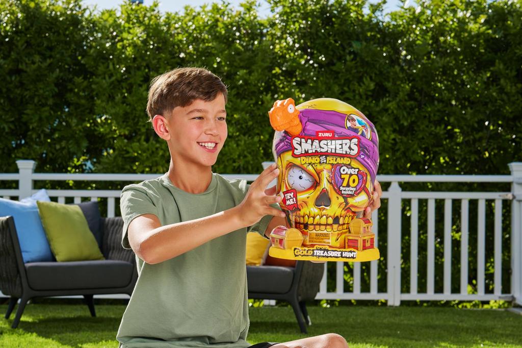 Smashers Dino Island Gold Treasure Hunt by ZURU Treasure Hunt Themed Toy Interactive Toy Collectible Toys for Kids and Teens (Gray)