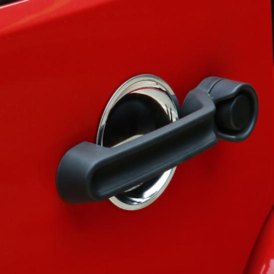 Chrome Door Handle Bowl Bezel Decal Cover Trims For Jeep Wrangler JK JKU 2007-17