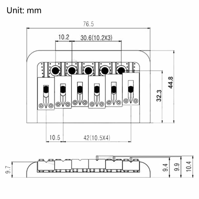 Musiclily Non-tremolo gitara elektryczna Hardtail siodełko mostkowe, na 6-strunowy Fender Strat