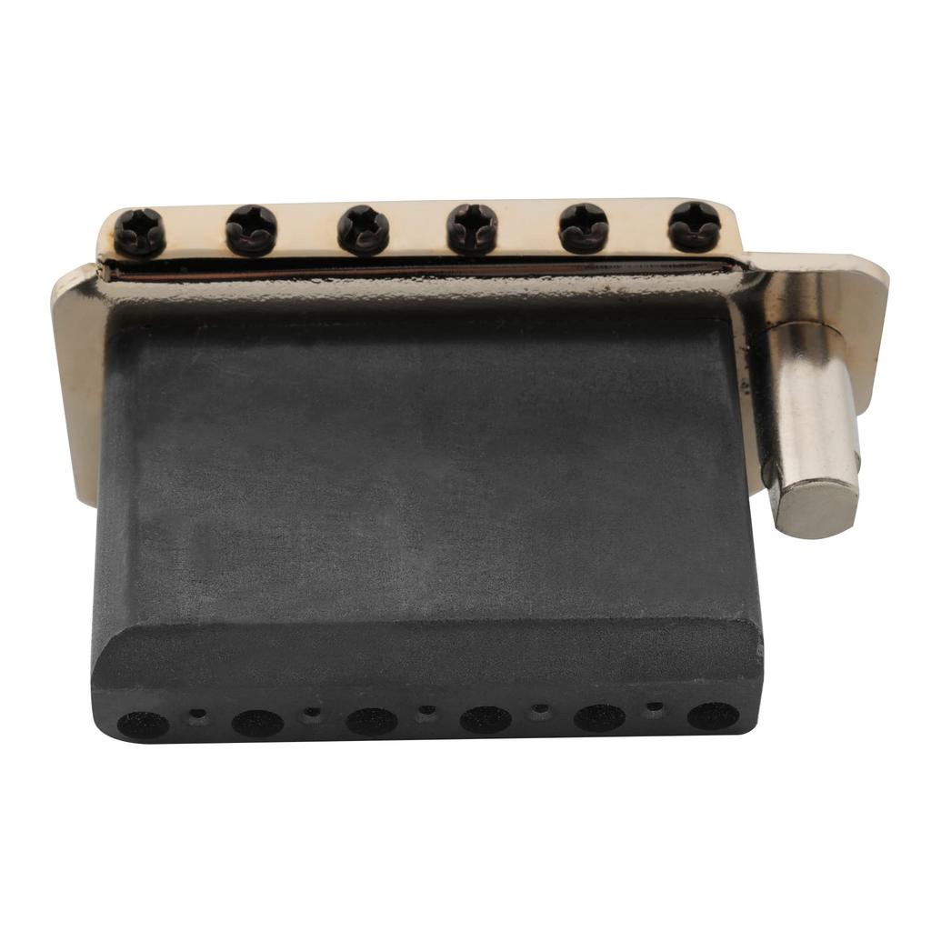 Musiclily Pro Style Tremolo Bridge with Stainless Steel Saddles and Full Steel Block for Japanese Imported Strat Black 10.8mm Two-Point Guitars,