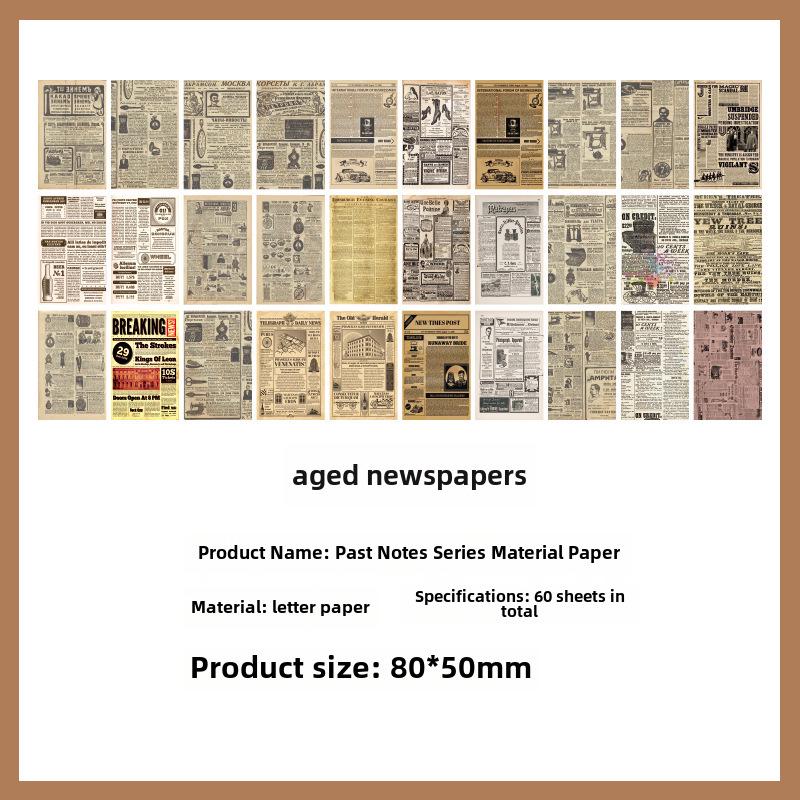 Past Events Retro Notebook: Cute Paper Handbook with 60 Decorative Non-Sticky Sheets