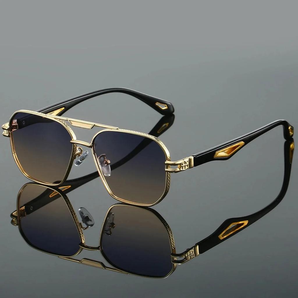 Luxury Pilot Mens Sunglasses UV Protection Gradient Lenses Durable Metal Frames Comfort Fit Outdoor Driving and Everyday Wear