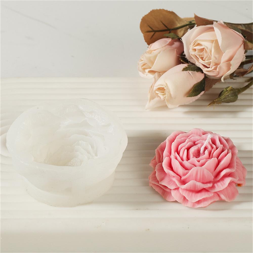 3D Peony Flower Shape Silicone Candle Mould DIY Flower Plaster Handmade Soap Aromatherapy Candle Making Tools