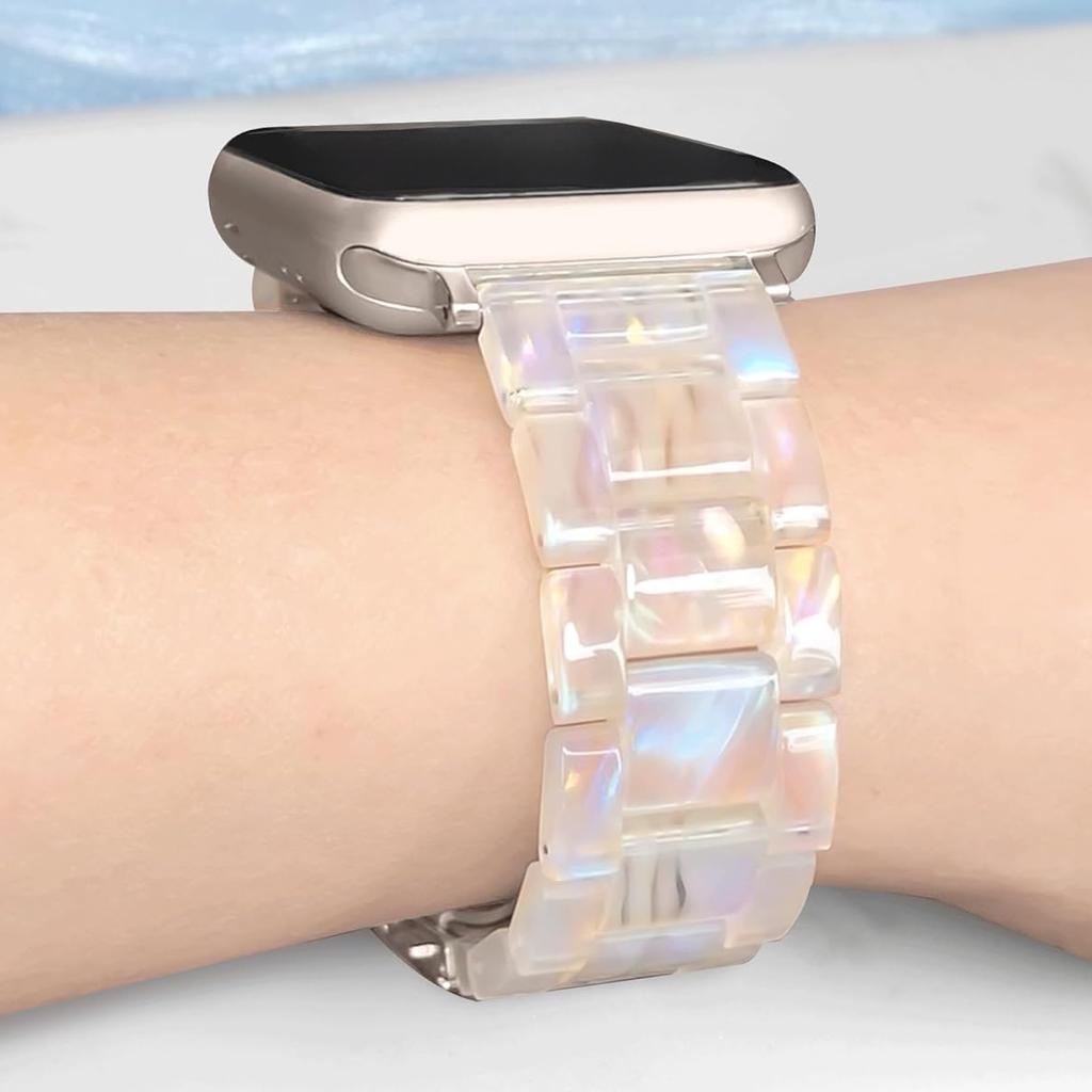Transparent Laser Strap for Apple Watch Band 44mm 45 42 40 38 41 49mm Glacier Strap Wristband for iWatch Series 9 8 SE 7 6 5 4 3