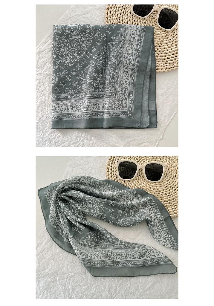 Japanese Retro Paisley Small Square Scarf For Women Multi Functional Neck Scarf For Hair Bag Decoration