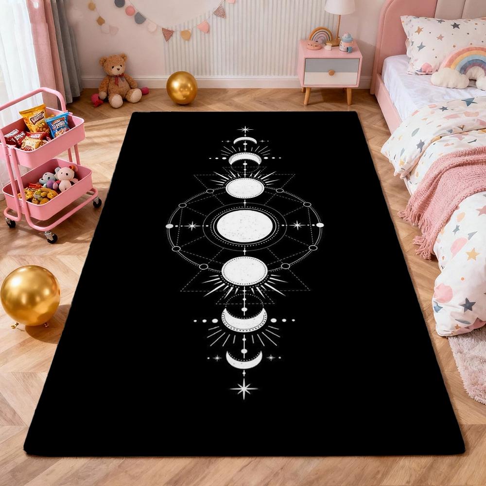 Satanic Black Goat Ritual Rectangular Rug Soundproof Noisereducing Carpet For Living Room Hallway Balcony Home Party Decor Halloween Gift