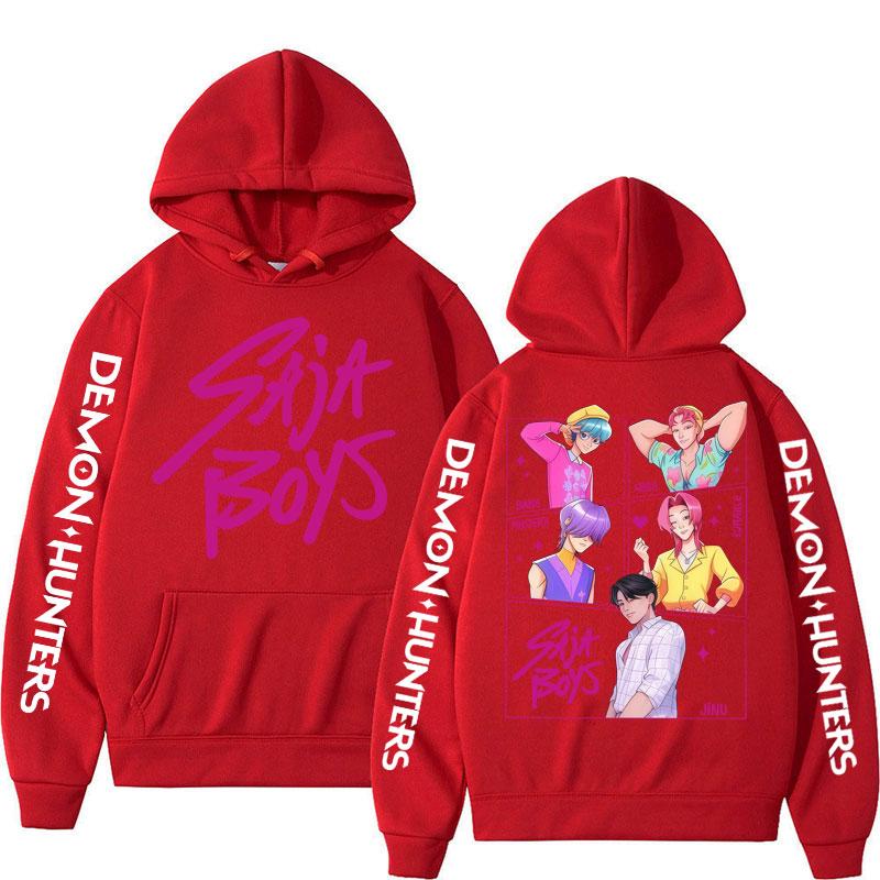 Anime KPop Lovci démonů Saja Chlapecké mikiny Pánské Dámské Trendy Harajuku Mikina Dlouhý rukáv Volná Fleecová Ležérní Streetové oblečení