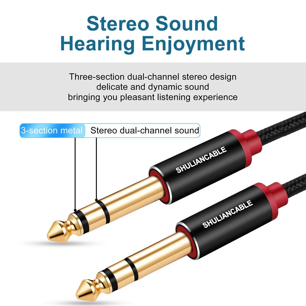 SHULIANCABLE Guitar Cable 1m 6.35mm Male-Male