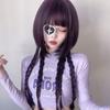Harajuku-style jellyfish wig with a slimming effect. Heat-resistant, long, straight, purple. Perfect for cosplay, parties, and everyday wear.