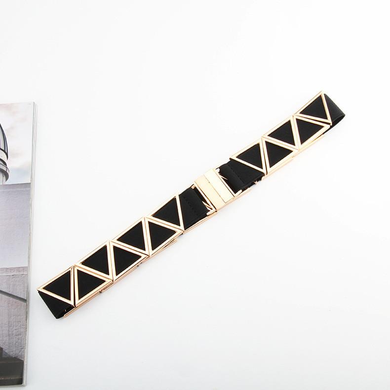 Fashion Metal Triangle Splicing Design Women Slim Waist Belt For Long Dress And Special Occasions
