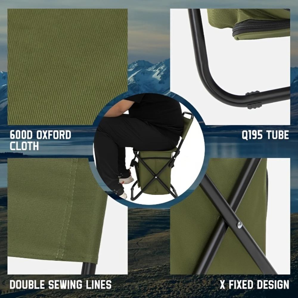 Portable Folding Camping Chair Lightweight with Backrest Carry Bag Included Heavy Duty Outdoor Seat for Camping Fishing