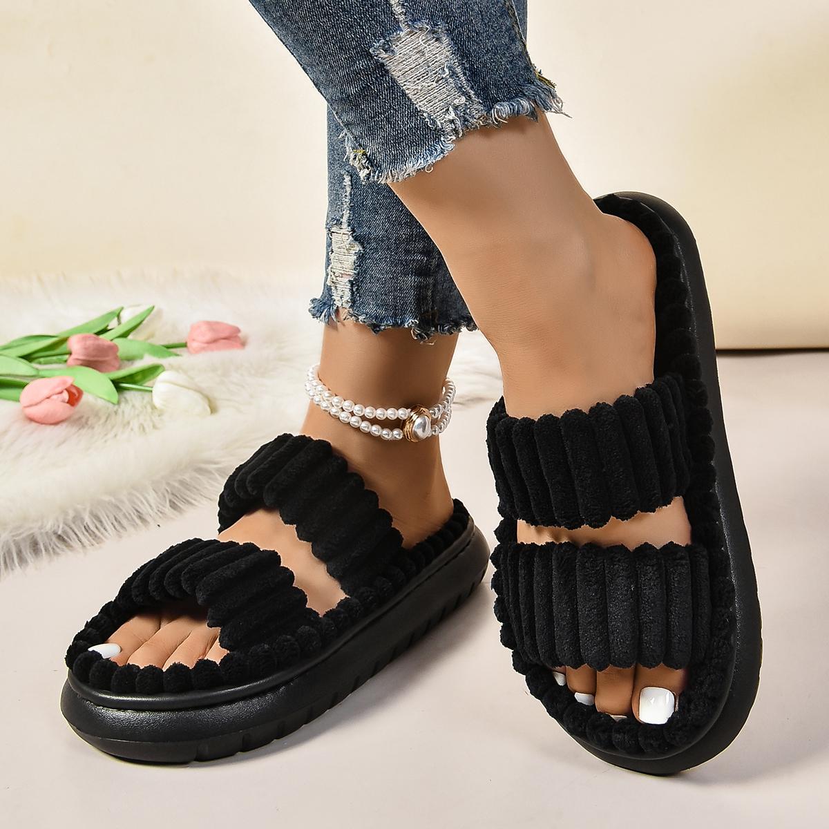 

2024 зимние однотонные льняные тапочки 36-45 размера женские домашние тапочки бытовые хлопковые нескользящие толстые бесшумные туфли для пары домашние тапочки 36-37 чёрный