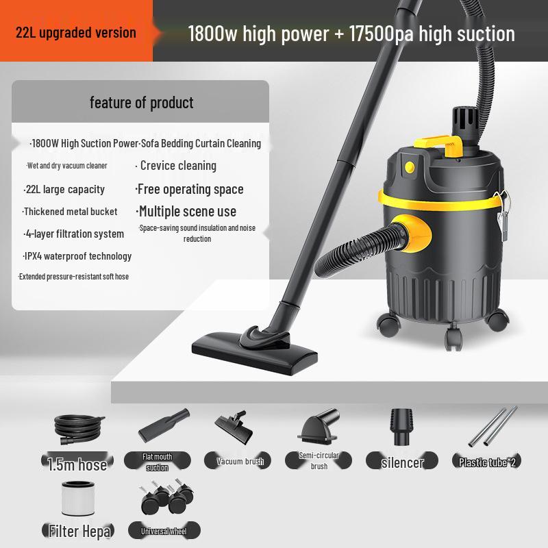 High-Suction Vacuum Cleaner for Home, Grout, and Car Cleaning