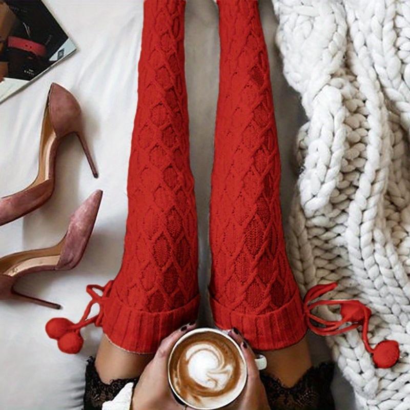 Women's  Winter Thermal Over-the-Knee Socks with Tassel Fringe  Mid-Calf/Knee-High/Floor Sock  Leg Warmers for Skirts, Boots, Pajamas