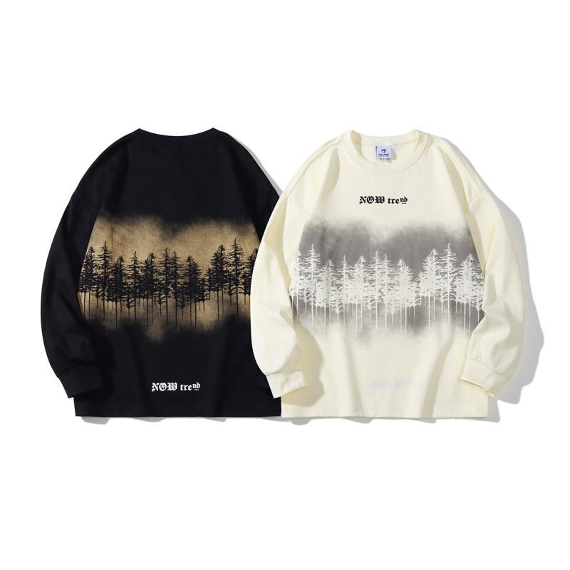 Oversized Streetwear Graphic Print Crewneck Sweatshirt Unisex Loose Fit Long Sleeve Hoodie-Free Pullover Fall