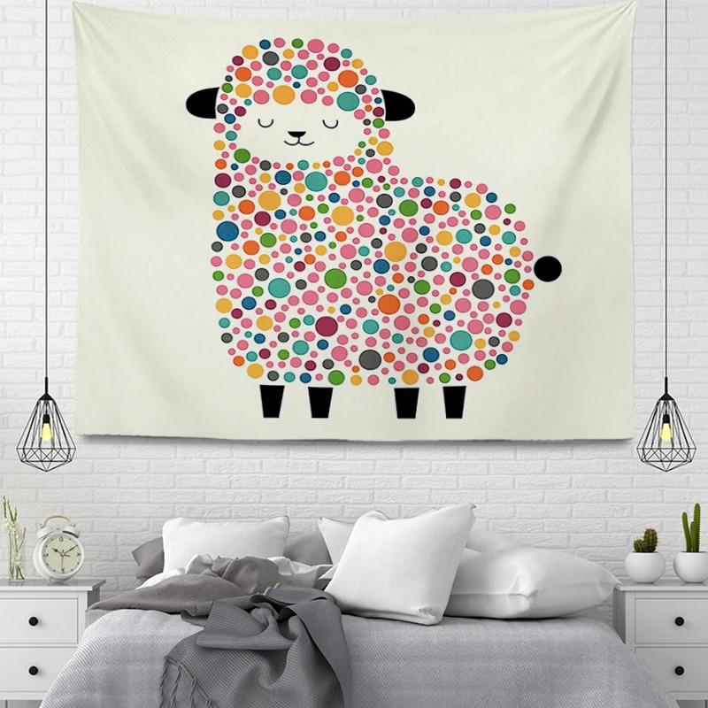 Office Living Room Tapestry Cartoon Animal Simple Hanging Cloth Home Wall Decoration Tapestry