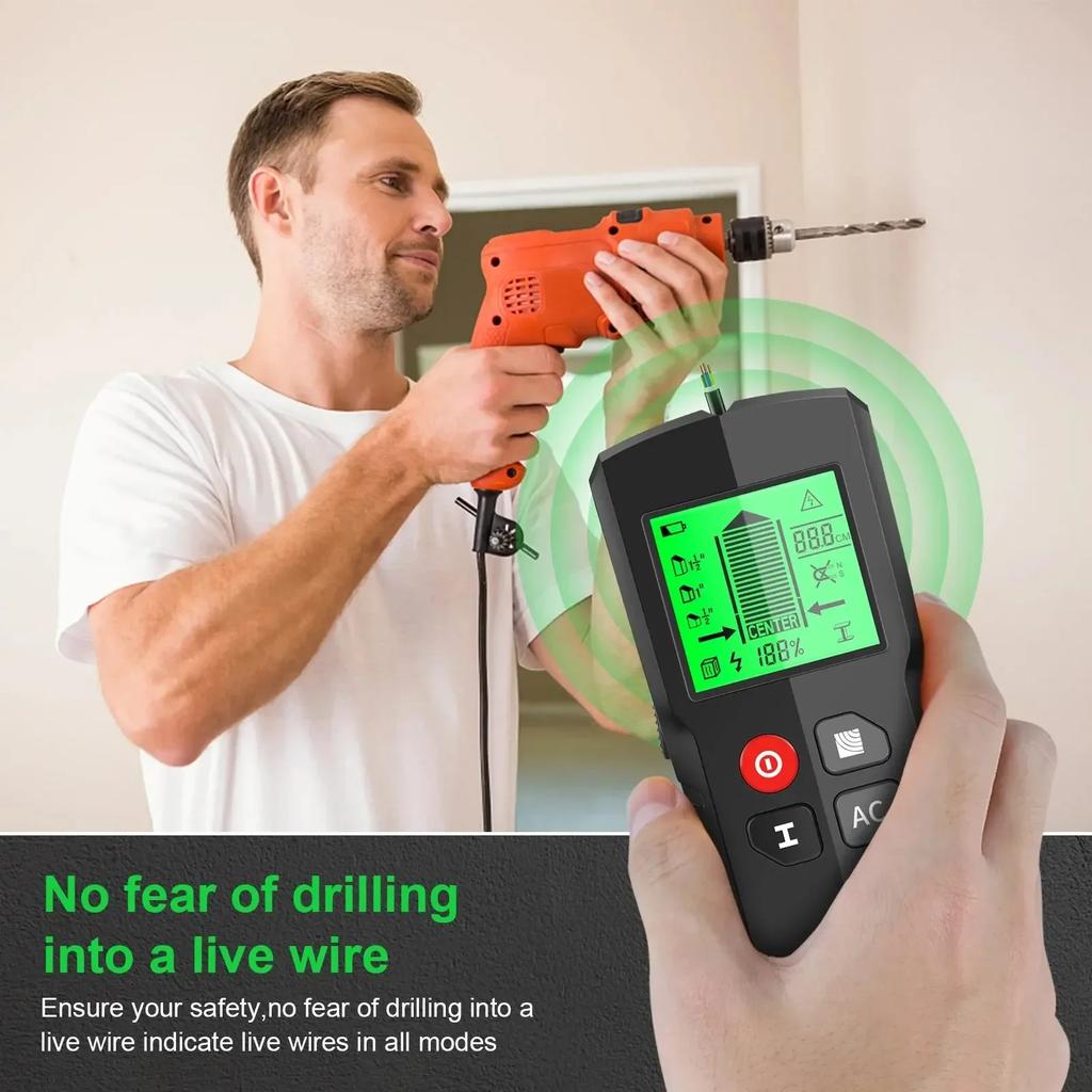5 in 1 Stud Finder Wood Studs Metal Sensor AC Wire Digital Handheld Wall Detector Metal Wood Depth Measurement Finder Scanner